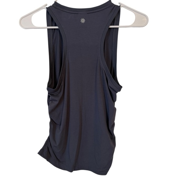 🌹 ATHLETA DARK GRAY SLEEVELESS GATHERED SIDES TOP - Picture 2 of 4